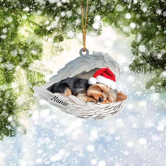 Yorkie Christmas Photos With Angel Wings