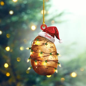 Lovely Potato Christmas Tree Ornament, Potato Car Ornament, Potato Flat Hanging Ornament, Potato Lovers Xmas Ornament Gift TD-1125-A1NB