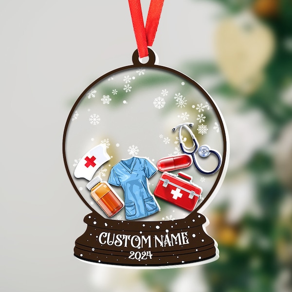 Personalized Nurse Ornament, Nurse Shaker Me Ornament, Custom Nursing Shaker Christmas Ornament, Nurse Ornament Xmas Gifts TD-0909-4SC7