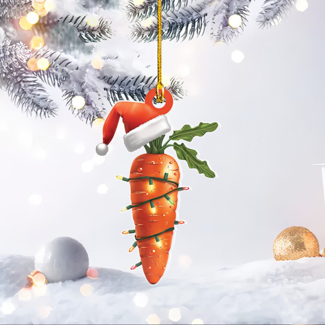 Personalized Carrot Christmas Lights Ornament Carrot Rearview Mirror 