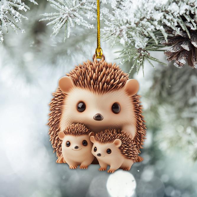 Discover Lovely Hedgehog Christmas Ornament, Hedgehog Hanging Holiday Ornament, Hedgehog Flat Ornament, Hedgehog Lovers Xmas Gift Decor