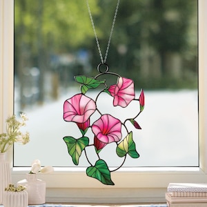 Morning Glory Flower Suncatcher, Morning Glory Ornament, Flower Hanging Window, September Birth Month Flower, Flower Lover Gift ID-0225-B5VG