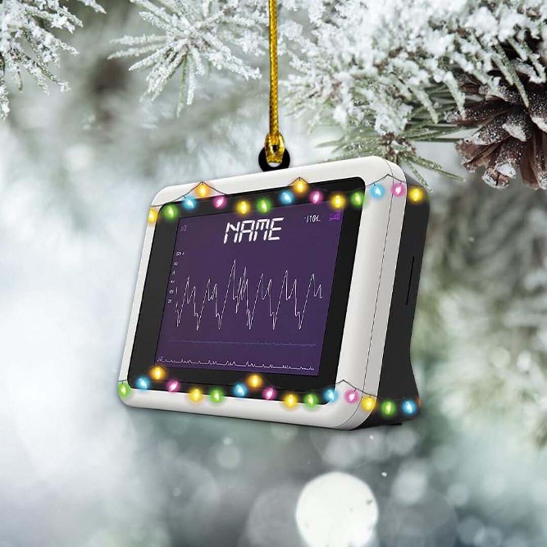 Personalized Patient Monitor Ornament, Medicine Hospital Christmas ...