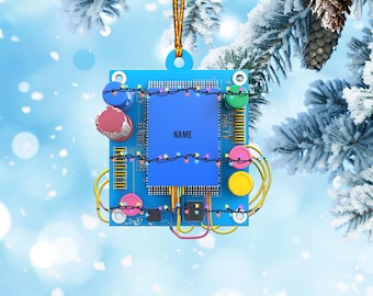 Personalized Circuit Board Ornament, Computer Geek Christmas Ornament, Computer Science Ornament, Computer Programmer Ornament TD-1205-II8L