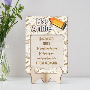 Personalized Teacher Wooden Plaque, Pencil Crayon Wooden Sign, Teachers Appreciation Gift, Thank You Teacher Wooden Plaque Gift TD-0513-MFWV
