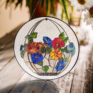 Morning Glory Flower Suncatcher, Morning Glory Ornament, Flower Hanging Window, September Birth Month Flower, Flower Lover Gift ID-0325-OS9J