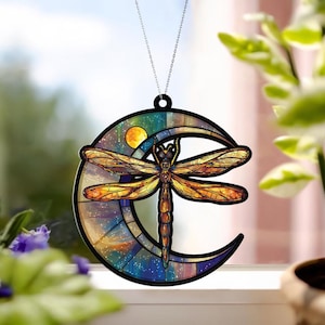 Dragonfly Suncatcher, Dragonfly Sun Catcher Ornament, Nature Inspired Home Decor, Dragonfly Window Hanging Dragonfly Lover Gift ID-0218-BNBP