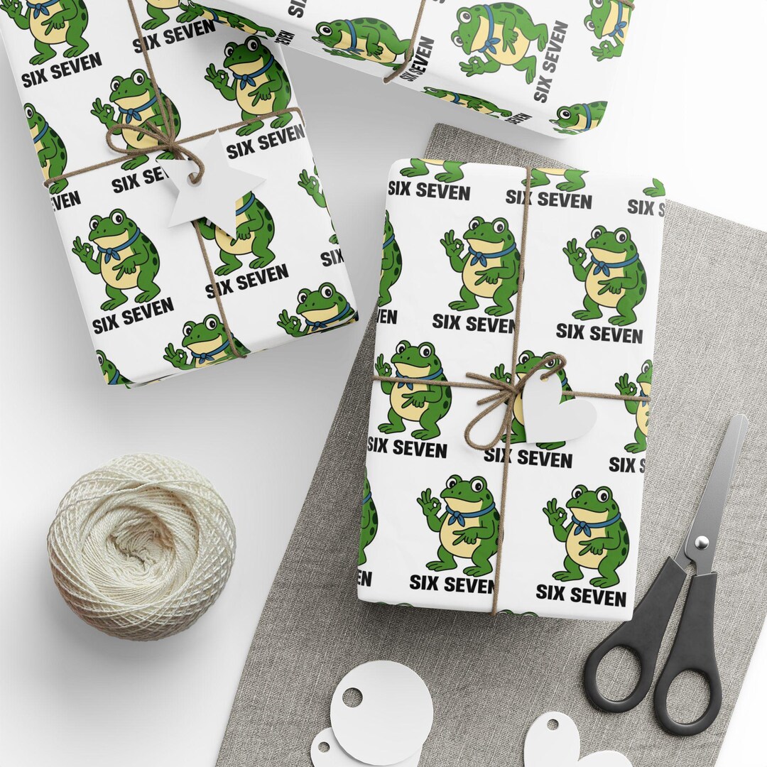 67 Rapping Paper Funny Portland Frog 67 Wrapping Paper, Six Seven Wrapping Paper, Trendy ...