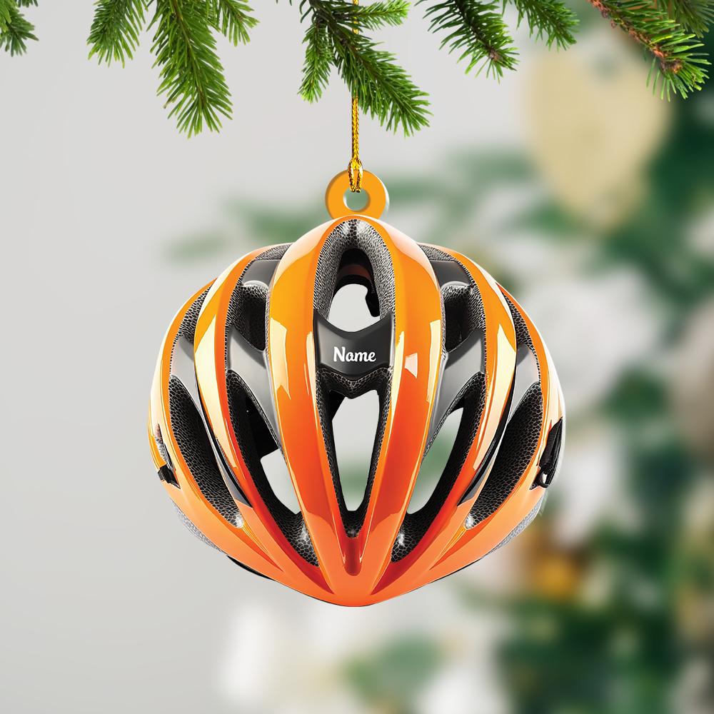 bike helmet ornament Personalized Bicycle Helmet Ornament, Cycling Christmas Ornament Gift,  Cyclist Ornament Gift, Bicycle Lovers Holiday Ornament TD-1205-HBNK