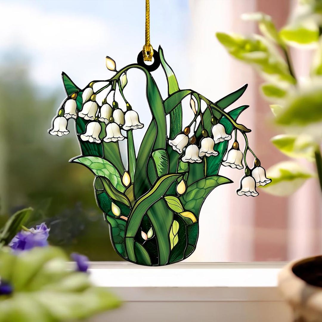 Lily of the Valley Acrylic Window Decor Suncatcher, Floral Art ...