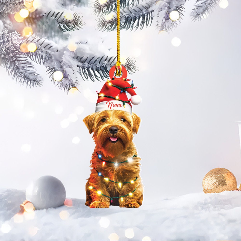 Discover Personalized Norwich Terrier Dog Ornament, Dog Christmas Hanging Ornament, Dog Ornament, Gift For Pet Lover