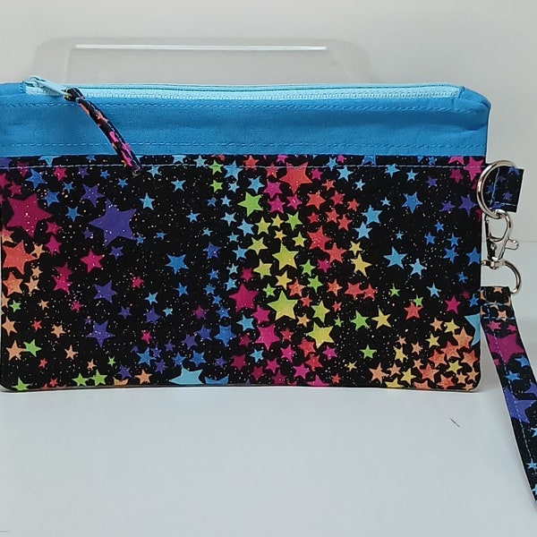 Rainbow Stars Wrist Wallet - Phone Carrying Case