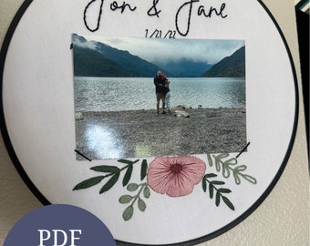CUSTOM embroidery pattern for 4x6 photo frame