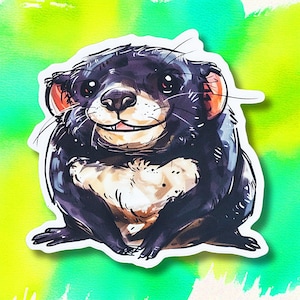 Terry the Tassie Devil; cute and chunky cartoon Australian animal decal vinyl stickers for children, adults