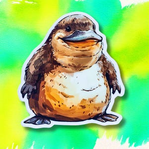 Paddy the Platypus; cute and chunky cartoon Australian animal decal vinyl stickers for children, adults