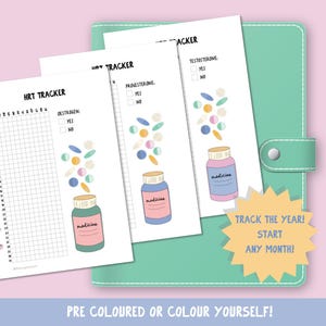 HRT Tracker Printable | Hormone Replacement Therapy Log | A5/A4/US Letter PDF | Wellness Bullet Journal Insert | Health Tracker Download