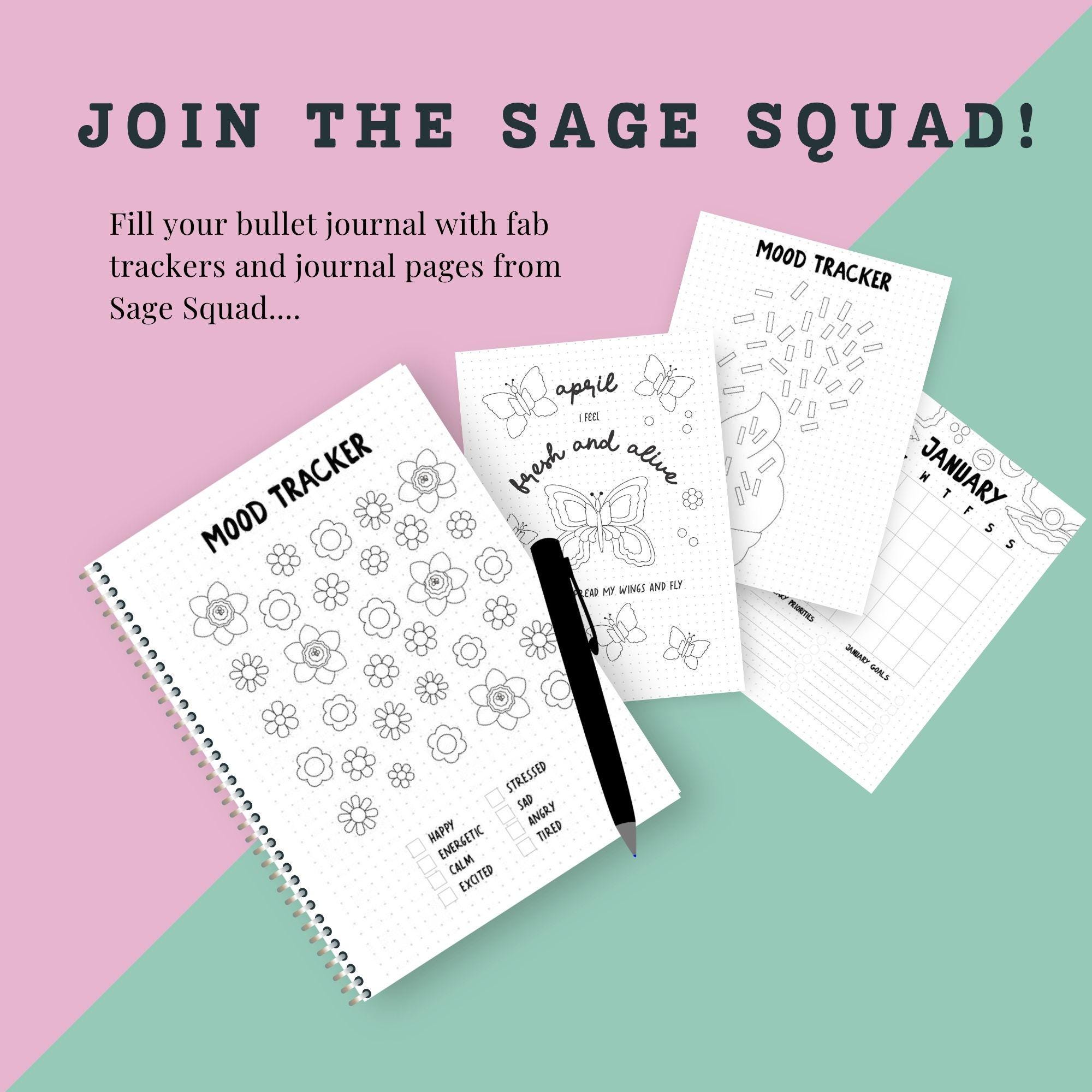 Floral Mood Tracker Printable | Cute Flower Bullet Journal Page PDF ...