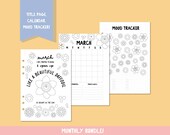 March journal bundle | March title page planner | bullet journal | printable Calendar | Month Page | Journal Title Page | March Mood Tracker