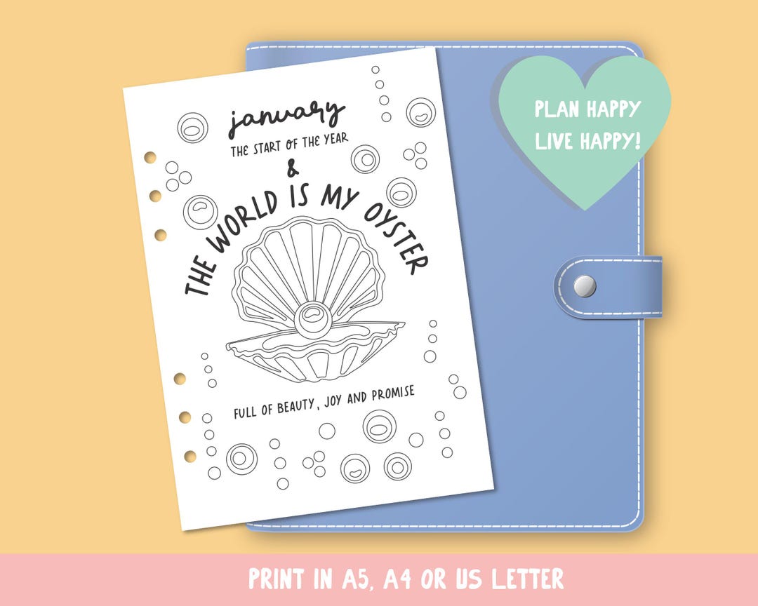 January Bullet Journal Cover | Printable Monthly Cover | Positive ...