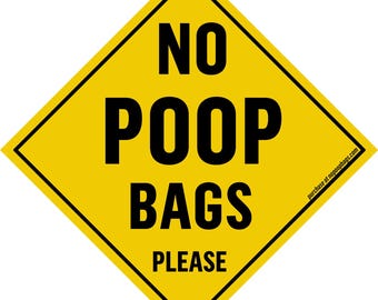 No Dog Poop Bags in Trash Can Sticker – Waterproof, UV Vinyl Decal, 5x5 inches