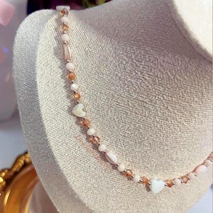 Gemstone Beaded Necklace | Freshwater Pearl Necklace | Gold Filled Jewelry |  Dainty Handmade Necklace | Boho Necklace | Summer Jewelry