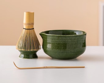 日本の抹茶茶碗 - 翠華園 Suikaen - 華ピンク花ガラス注ぐ茶わん