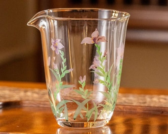 Handmålad blomkanna i glas, hög Tea Fair-kopp, 240 ml