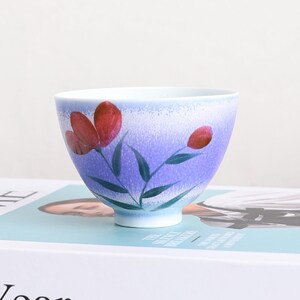 Hand-painted Flower Purple Ceramic Tea Cup 140ml