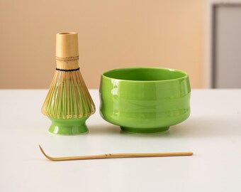 バレンタインデー向け抹茶碗ギフトセット｜緑茶器セット、竹製茶筅