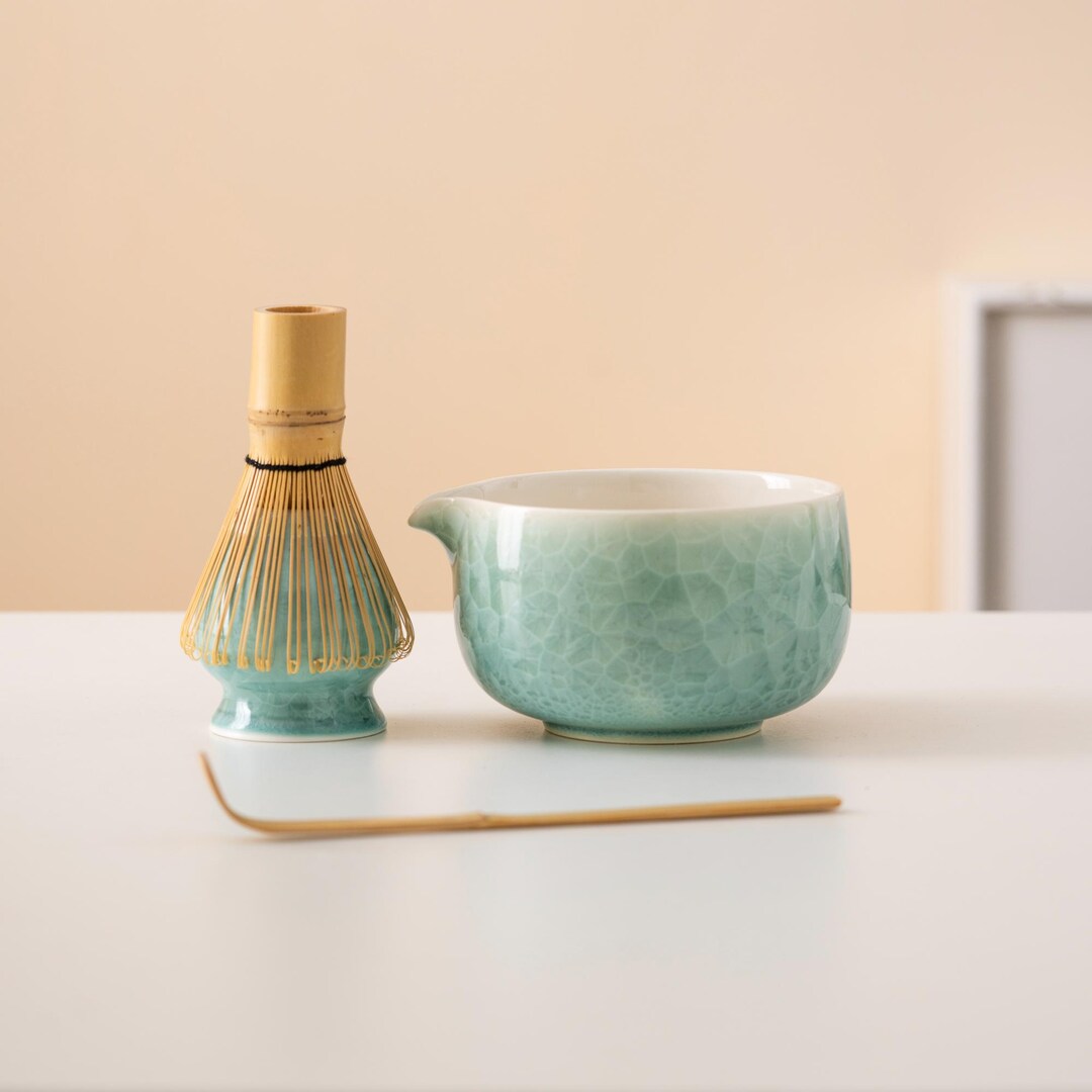 Service à Matcha Japonais Complet Sreuyong - Bol Avec Bec Verseur Et Accessoires Bambou
