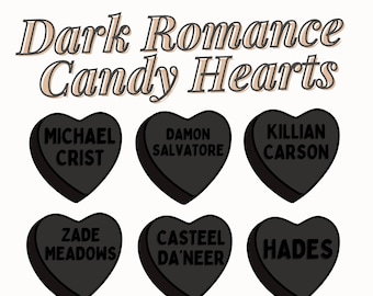 Dark Romance Candy Heart Stickers: Book Boyfriend Decals