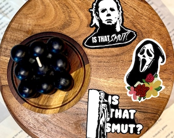 Spooky Horror Film Stickers: Halloween Vinyl Decals for Readers