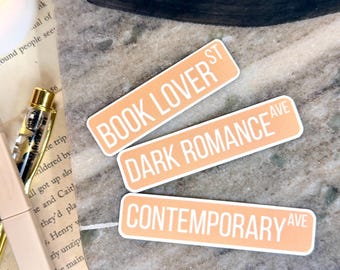 Bookish Stickers | Neutral Street Signs for Book lovers, Readers, Kindle Accessories