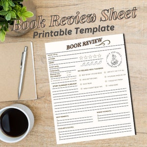 Digital Book Review Sheet for Readers | Downloadable book review sheet for book clubs and readers