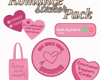 Romance Reader Sticker Pack: Bookish Monochrome Stickers