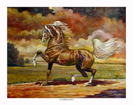 HORSE 油絵アート Running Wild Horse, Original Oil Painting, Realism Style, Animals