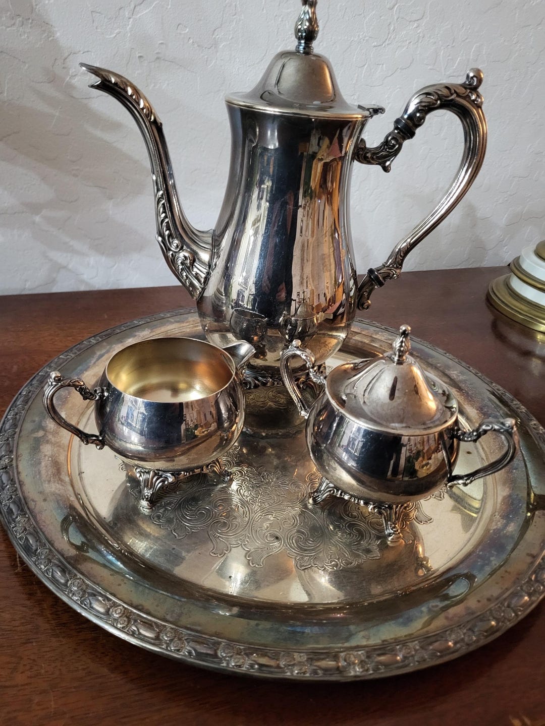 Vintage Silver-plated Coffee Set With Same Brand Tray Coffee Pot ...