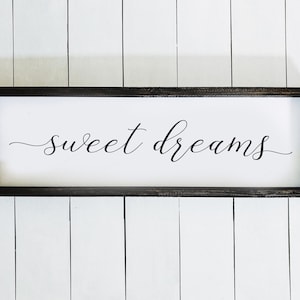 Sweet Dreams Sign | Sign Above Bed | Master Bedroom Sign | Guest Bedroom | Bedroom Wall Art | Master Bedroom Wall Art | Farmhouse Bedroom