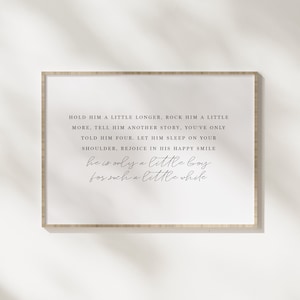 Hold Him A Little Longer / Above the Crib Decor / Printable Art ...