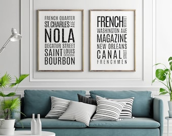 NOLA New Orleans Subway Sign Set / Printable Art / Digital Download Poster / Modern Wall Art / Ready to Print / Last Minute Gift