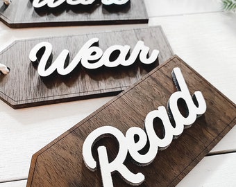 Want, Need, Wear, Read Wood Reusable Keepsake Gift Tags | Christmas Tags | Wood Gift Tags | Want Need Wear Read Wood Christmas Gift Tags