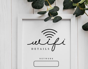 Wifi Password Sign / Printable Wifi Poster / Digital Download Poster / Guest Wifi Code / Ready to Print / Wifi Password Sign Printable Wifi