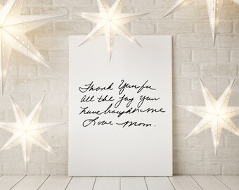 Custom Handwriting Digital Poster | Recipe | Handwriting | Family Gift | Housewarming Gift | Sentimental Gift | Mother's Day Gift | Grief