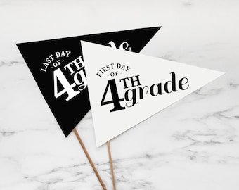 Fourth Grade / 4th Grade / First Day of School / Last Day of School / Printable Banners / Digital Download / Photo Prop / First Day Last Day
