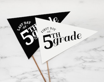 Fifth Grade / 5th Grade / First Day of School / Last Day of School / Printable Banners / Digital Download / Photo Prop / First Day Last Day