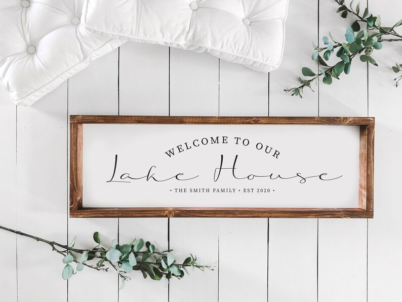 Custom Family Sign Welcome to Our Beach House Welcome to Our Lake House Welcome to Our Favorite Place Housewarming Gift Welcome image 2
