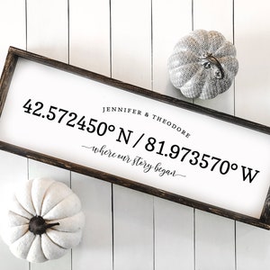 Where Our Story Began Sign | Coordinates Sign | Modern Farmhouse | Newlywed Gift | Housewarming Gift | Wedding Gift | Custom Housewarming