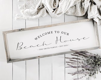 Custom Family Sign | Welcome to Our Beach House | Welcome to Our Lake House | Welcome to Our Favorite Place | Housewarming Gift | Welcome