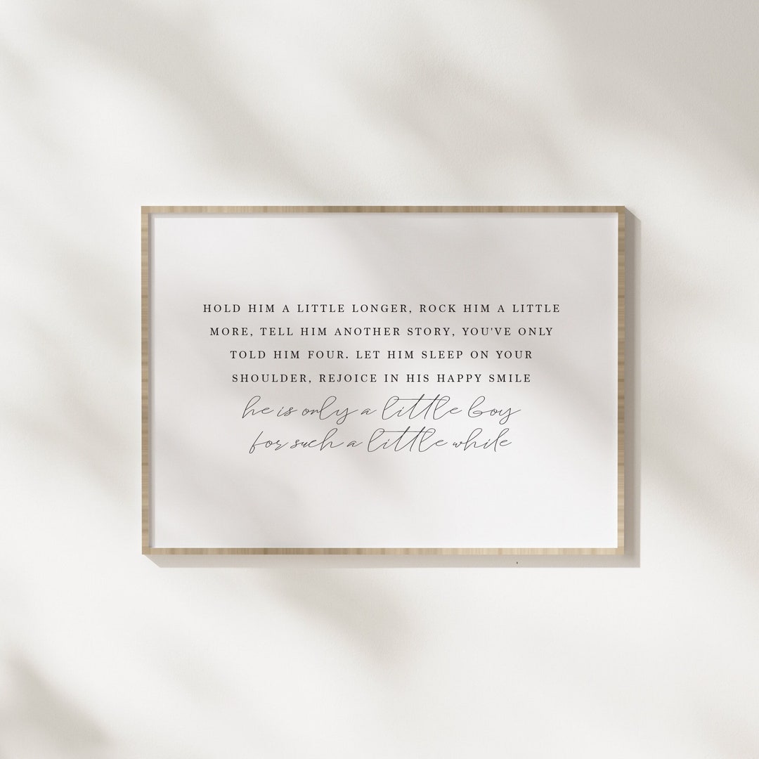 Hold Him A Little Longer / Above the Crib Decor / Printable Art ...
