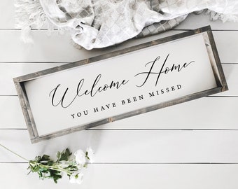 Welcome Home Farmhouse Sign | Entryway Wood Modern Farmhouse | Housewarming Gift | Farmhouse Decor | Home Decor | Country Home Wall Art